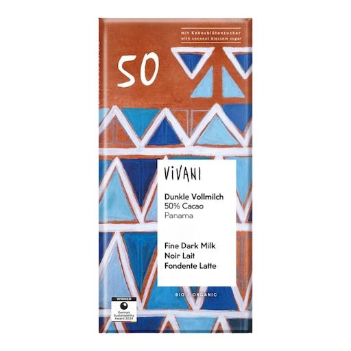 BILDE_4044889002560.jpg Dark milk chocolate BIO 80g Vivani - Image 1