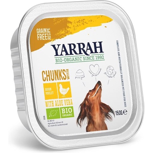 BILDE_8714265290817.jpg Dog pâté with chicken and aloe BIO 150g Yarrah - Image 1